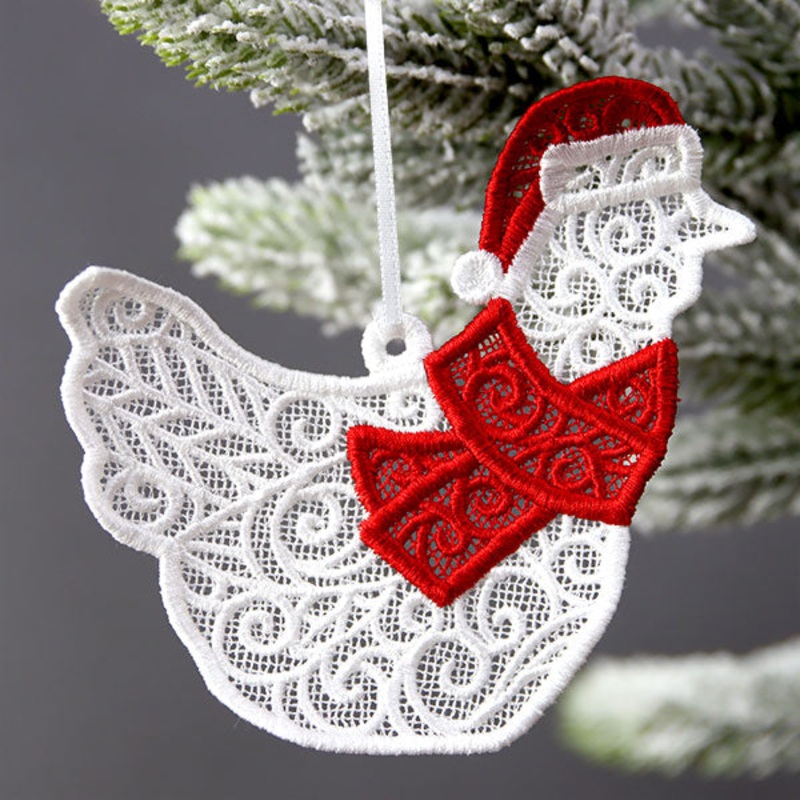 Country Christmas Treasures – Chicken (Lace)