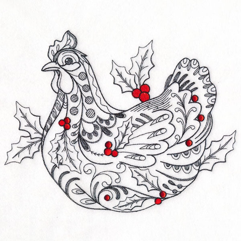 Doodle Treasures – Christmas Hen