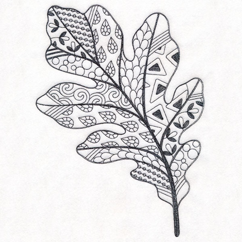 Doodle Treasures – Oak Leaf (Blackwork)