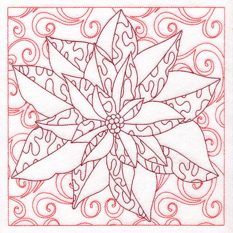 Surrounded by Swirls of Magic Christmas Poinsettia Quilting (Double Run)