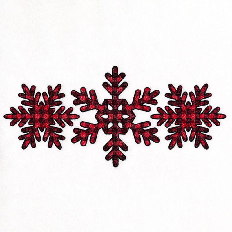 Buffalo Plaid Snowflake Trio|5.03″ x 11″ / 127.67mm x 279.49mm|4.3″ x 9.41″ / 109.19mm x 239.02mm|3.57″ x 7.81″ / 90.64mm x 198.3mm|3.12″ x 6.86″ / 79.35mm x 174.21mm|All Sizes