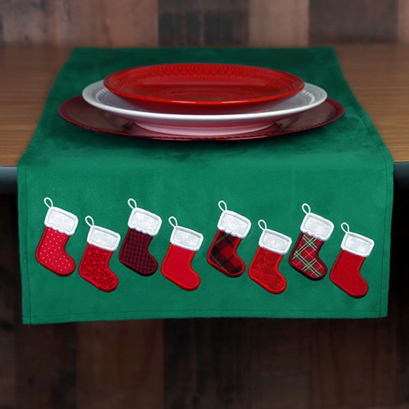 Deck the Halls Christmas Stocking Border (Applique)