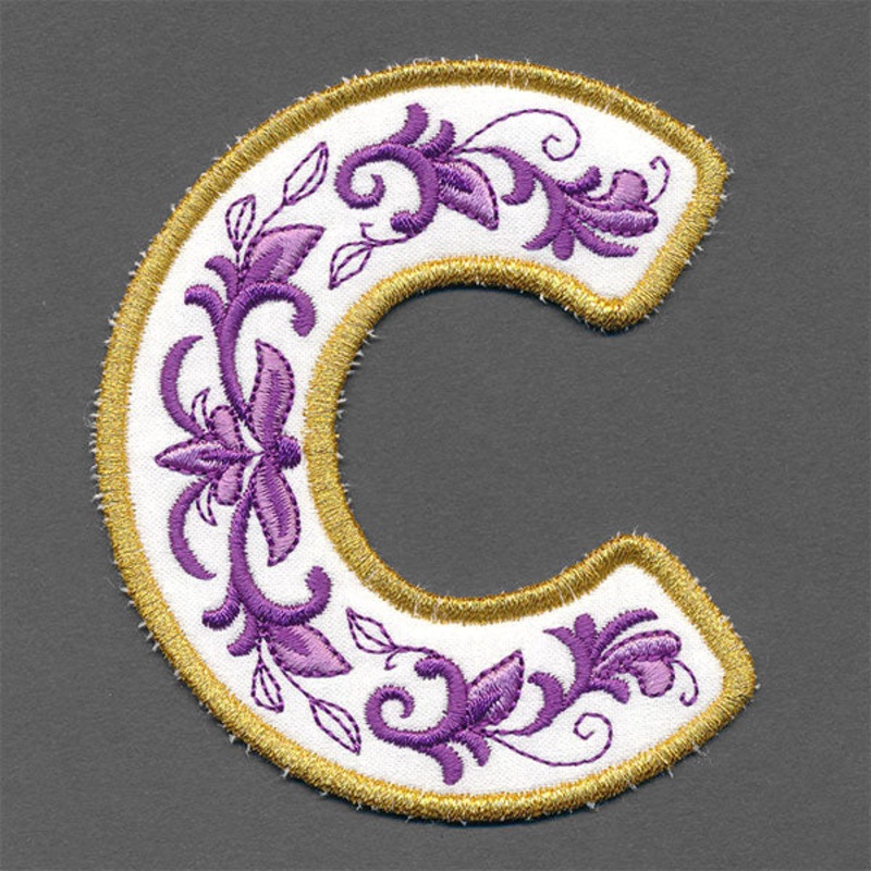 Festive & Elegant Alphabet Ornaments – Letter C (In-the-Hoop)