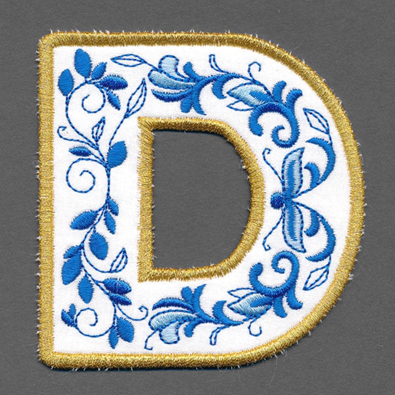 Festive & Elegant Alphabet Ornaments – Letter D (In-the-Hoop)