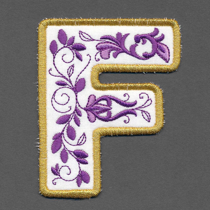 Festive & Elegant Alphabet Ornaments – Letter F (In-the-Hoop)