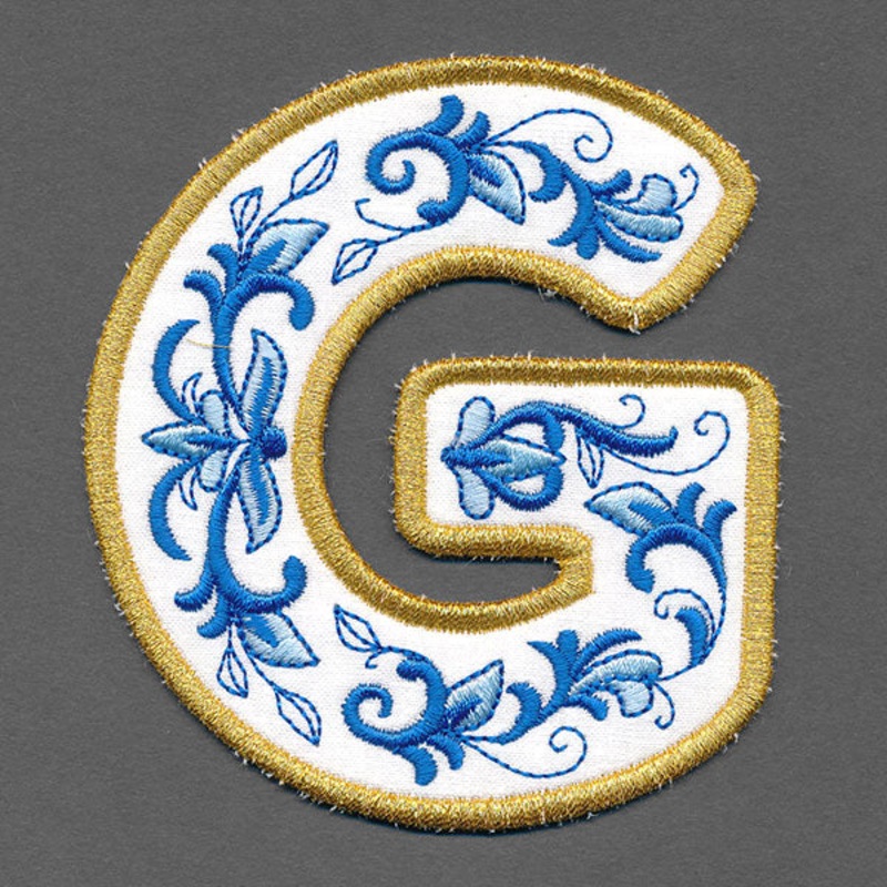 Festive & Elegant Alphabet Ornaments – Letter G (In-the-Hoop)