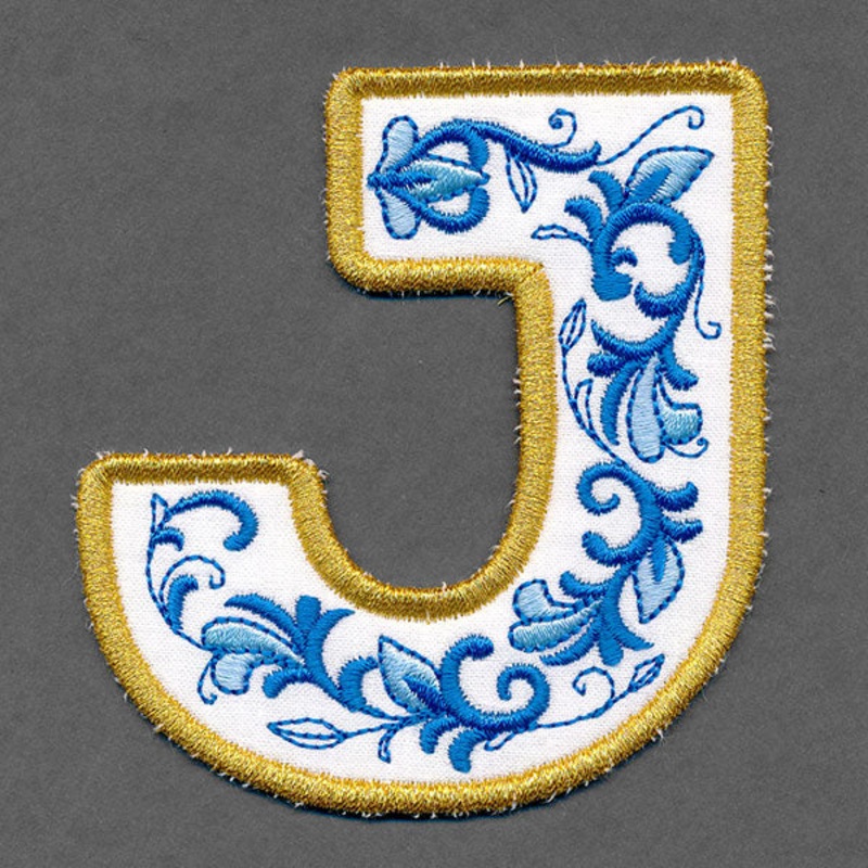 Festive & Elegant Alphabet Ornaments – Letter J (In-the-Hoop)