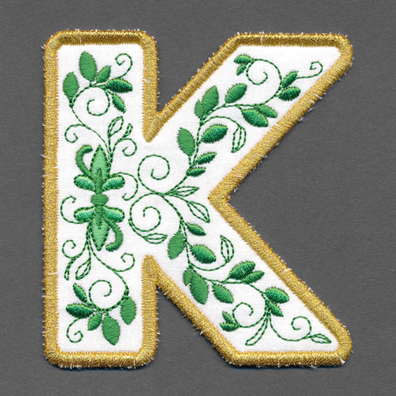 Festive & Elegant Alphabet Ornaments – Letter K (In-the-Hoop)