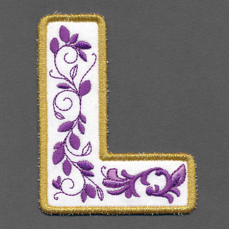 Festive & Elegant Alphabet Ornaments – Letter L (In-the-Hoop)