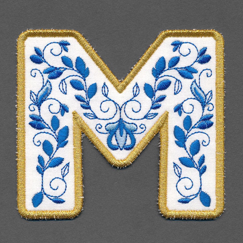 Festive & Elegant Alphabet Ornaments – Letter M (In-the-Hoop)