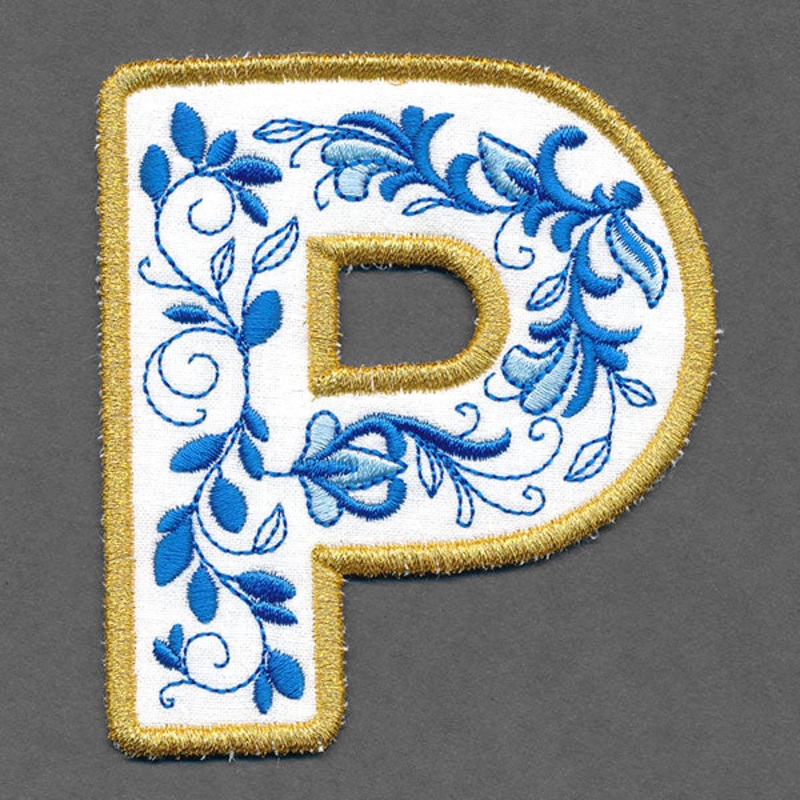 Festive & Elegant Alphabet Ornaments – Letter P (In-the-Hoop)