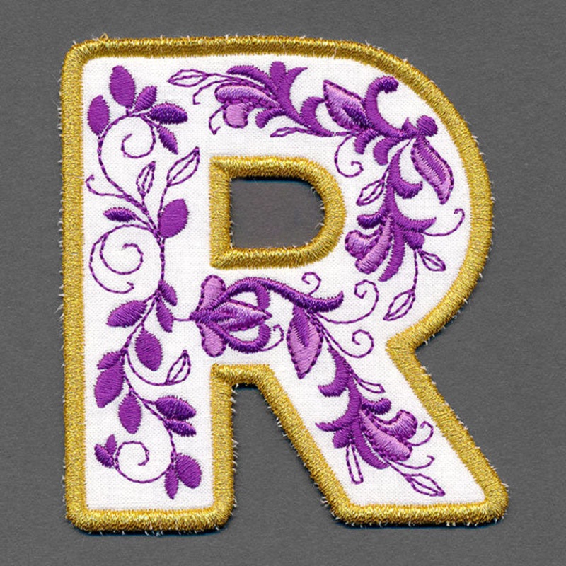 Festive & Elegant Alphabet Ornaments – Letter R (In-the-Hoop)