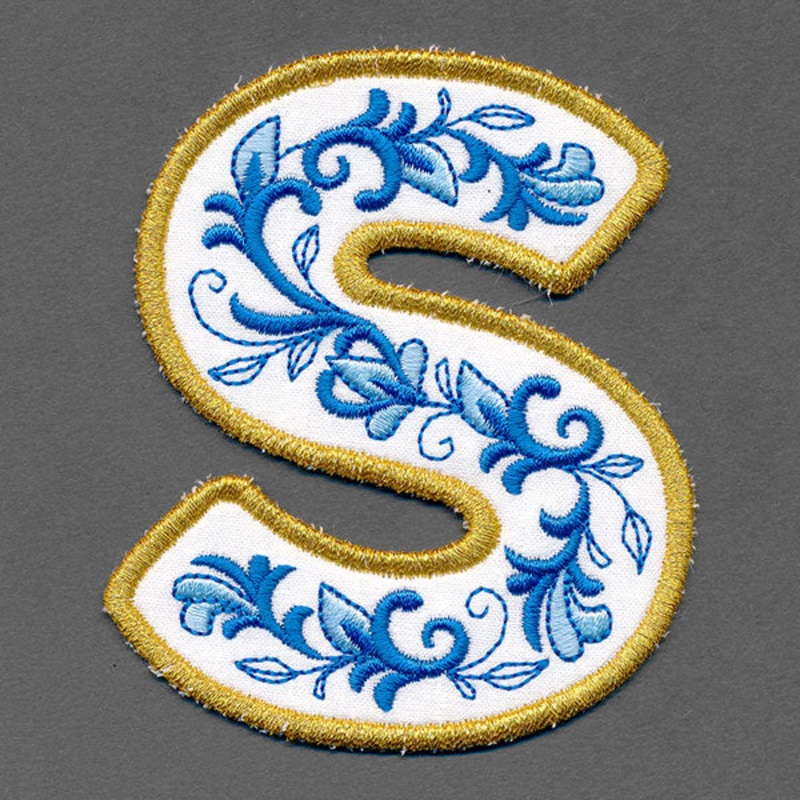 Festive & Elegant Alphabet Ornaments – Letter S (In-the-Hoop)