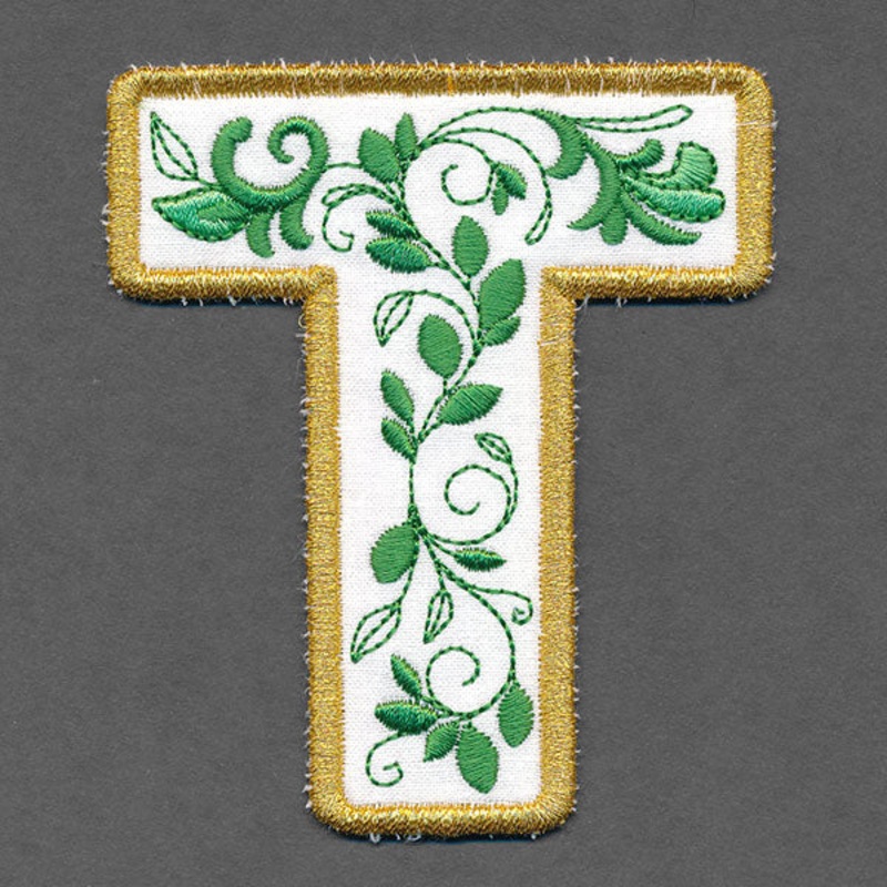 Festive & Elegant Alphabet Ornaments – Letter T (In-the-Hoop)