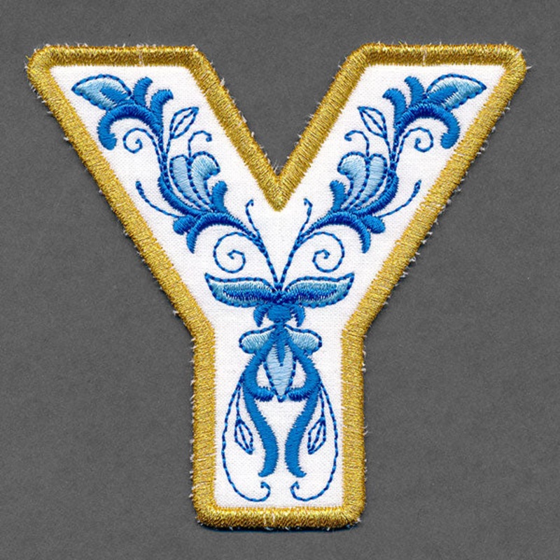 Festive & Elegant Alphabet Ornaments – Letter Y (In-the-Hoop)