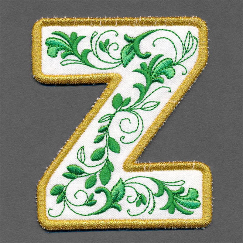 Festive & Elegant Alphabet Ornaments – Letter Z (In-the-Hoop)