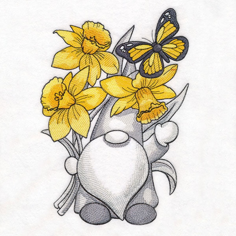Among the Daffodils Gnome|9.77″ x 6.88″ / 248.05mm x 174.71mm|7.77″ x 5.48″ / 197.45mm x 139.16mm|6.85″ x 4.83″ / 174.06mm x 122.62mm|All Sizes