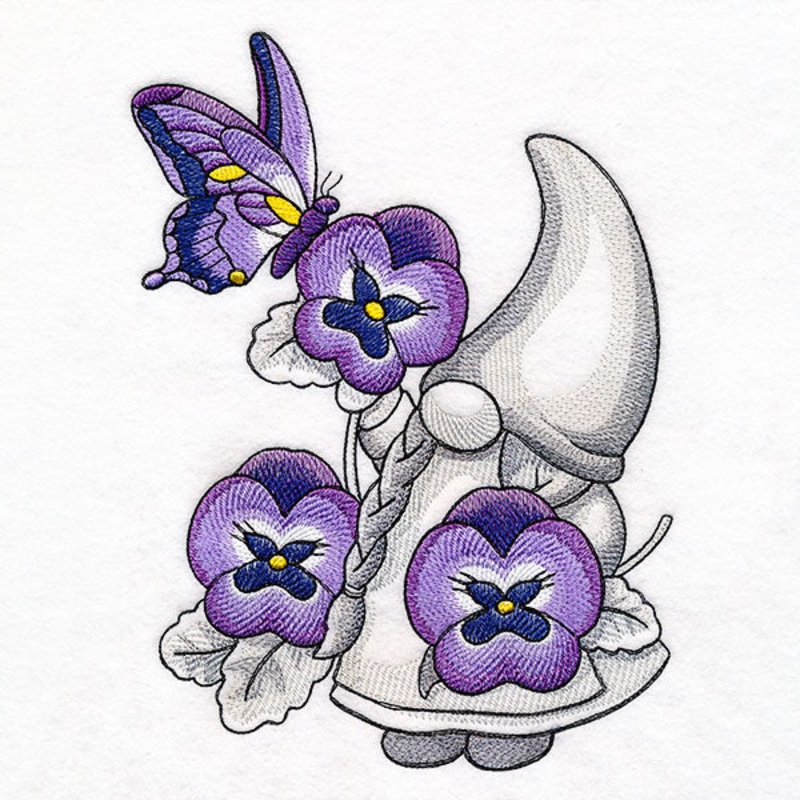 Among the Pansies Gnome|9.79″ x 6.85″ / 248.59mm x 174.05mm|7.77″ x 5.44″ / 197.4mm x 138.13mm|6.85″ x 4.79″ / 173.93mm x 121.73mm|All Sizes
