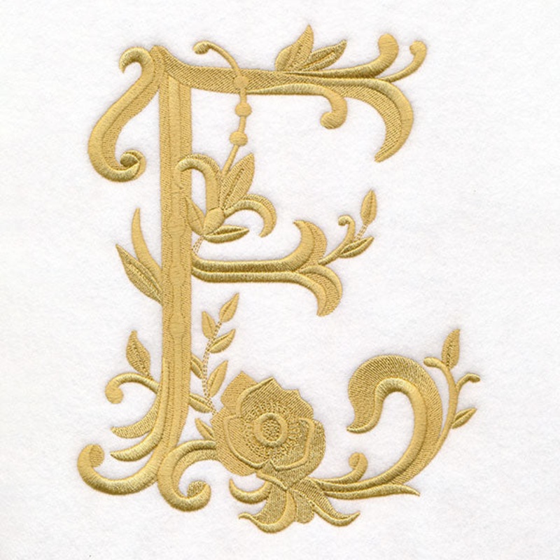 Baroque Filigree Letter in Bloom – E