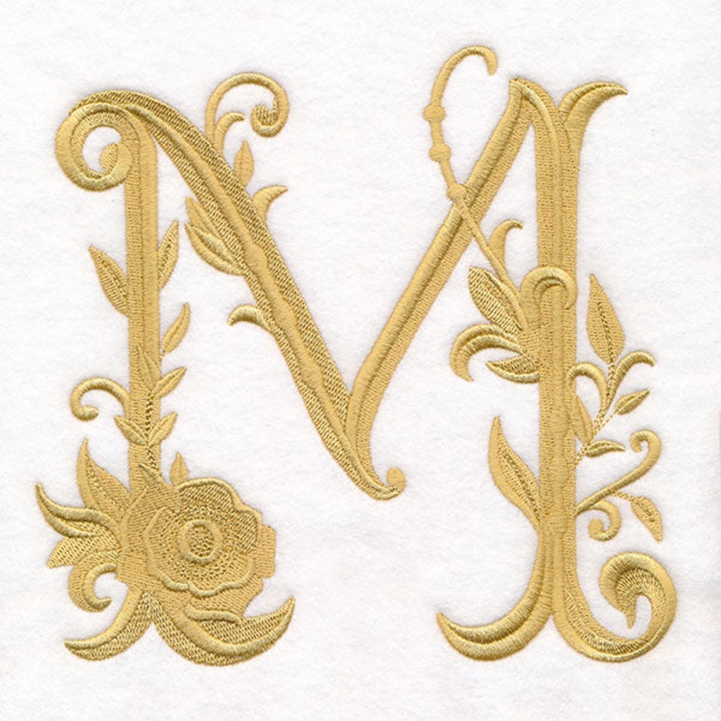 Baroque Filigree Letter in Bloom – M