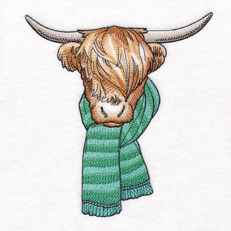 Bundled Up for Winter – Highland Cow