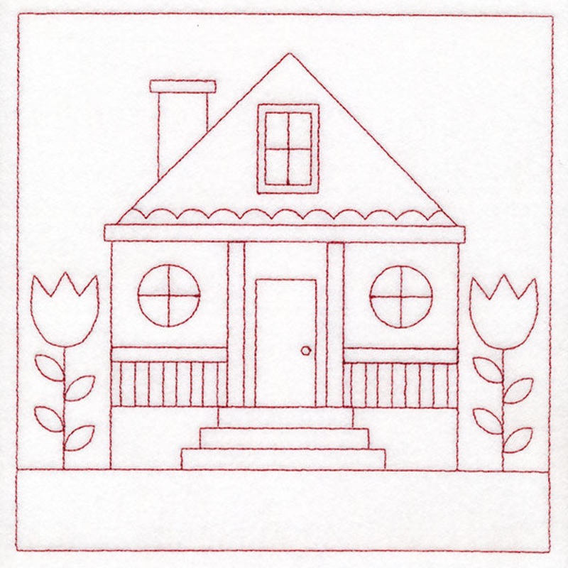 Cottage Nostalgia Quilting – House with Tulips (Double Run)
