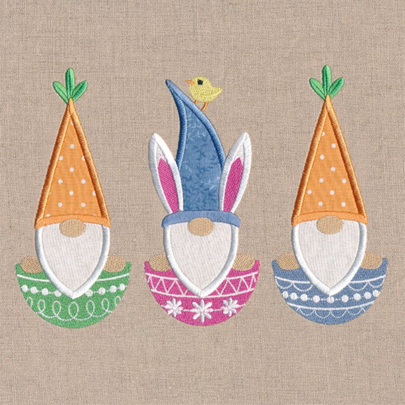 Easter Charms Gnome Trio (Applique)