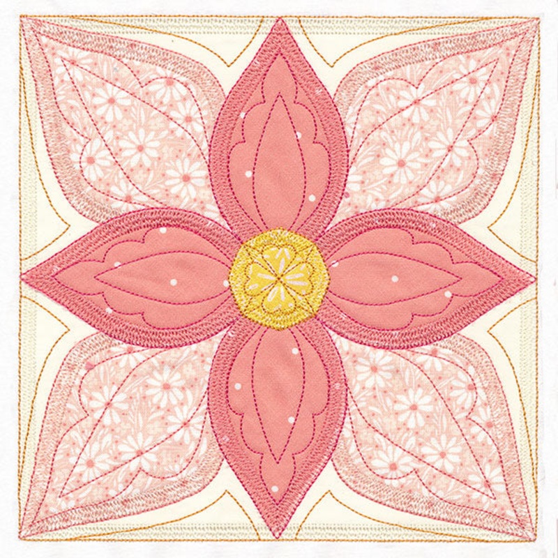 Flowers in Bloom Quilt Block 3 (In-the-Hoop)