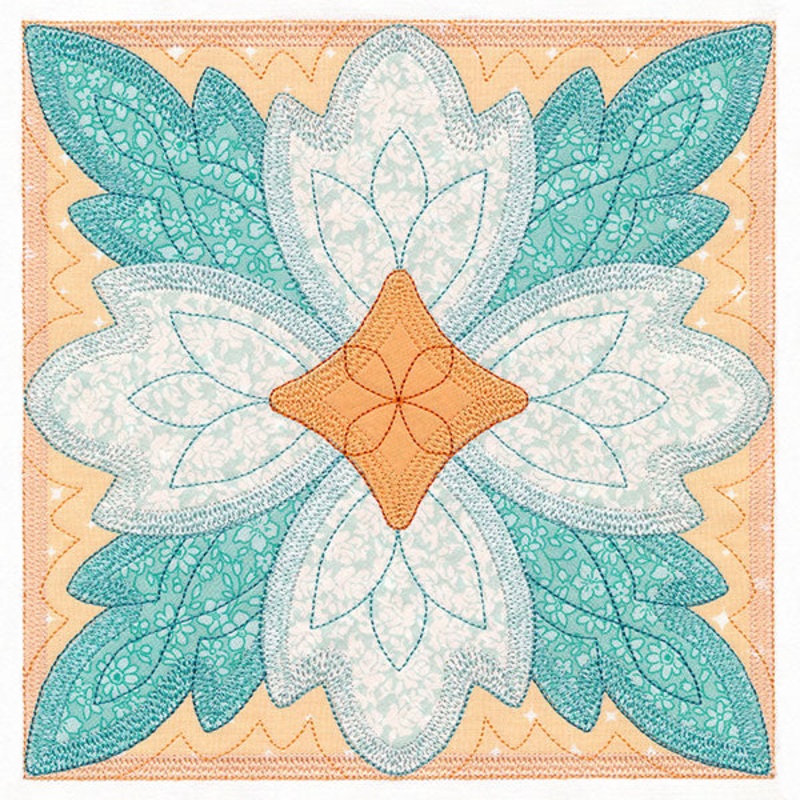 Flowers in Bloom Quilt Block 4 (In-the-Hoop)