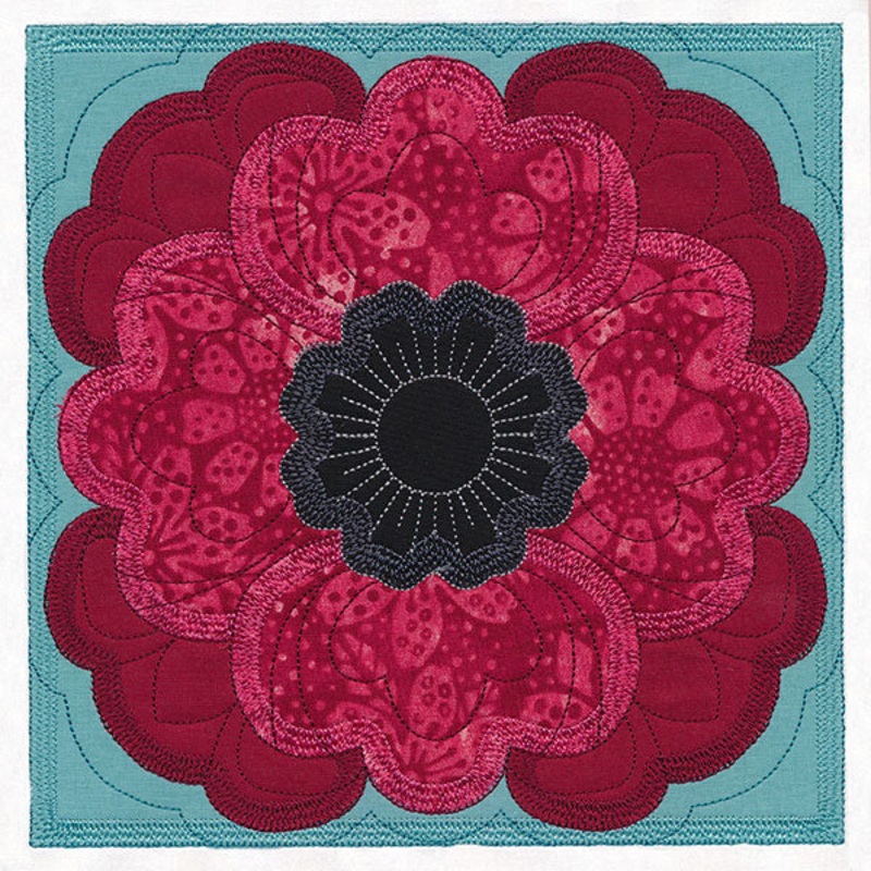 Flowers in Bloom Quilt Block 6 (In-the-Hoop)