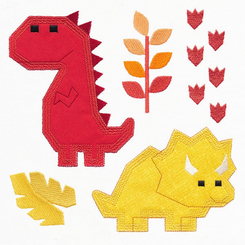 Dinos for Days – T-Rex & Triceratops (Applique)