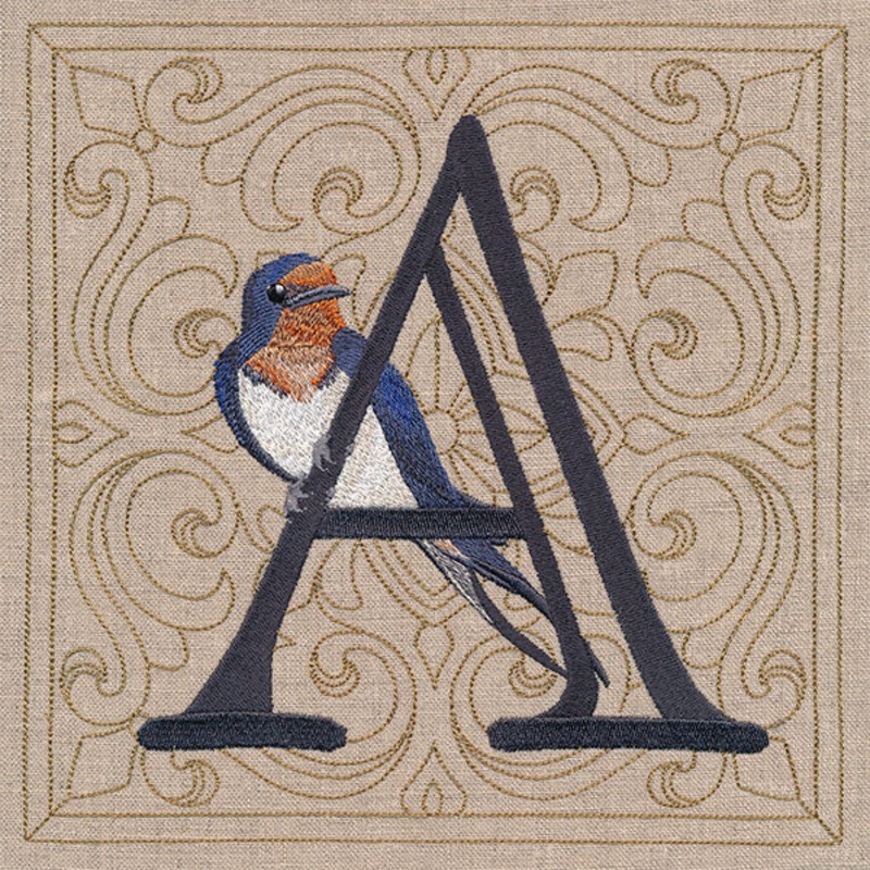 For the Love of Birds Square – Letter A and Eastern Bluebird