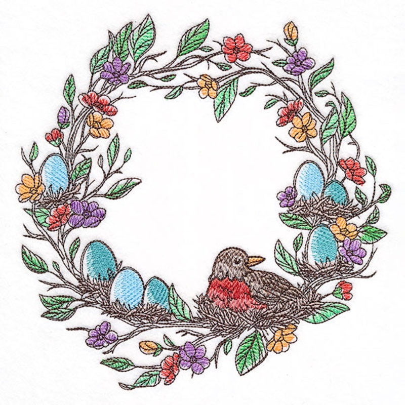 From Easter to Spring Robin & Eggs Wreath