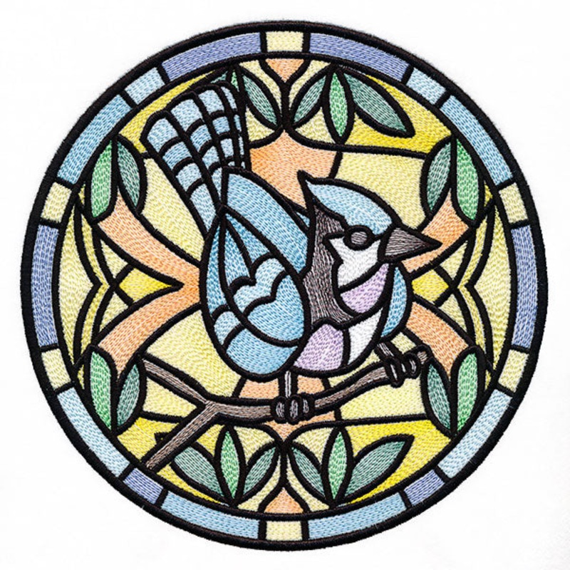 Stained Glass Birds – Blue Jay