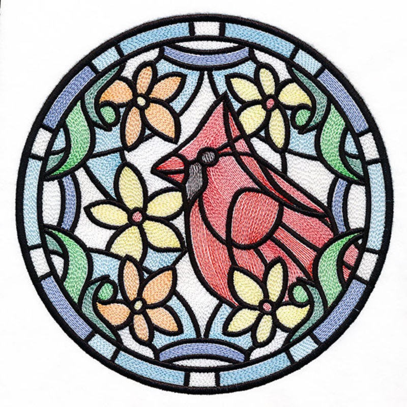 Stained Glass Birds – Cardinal