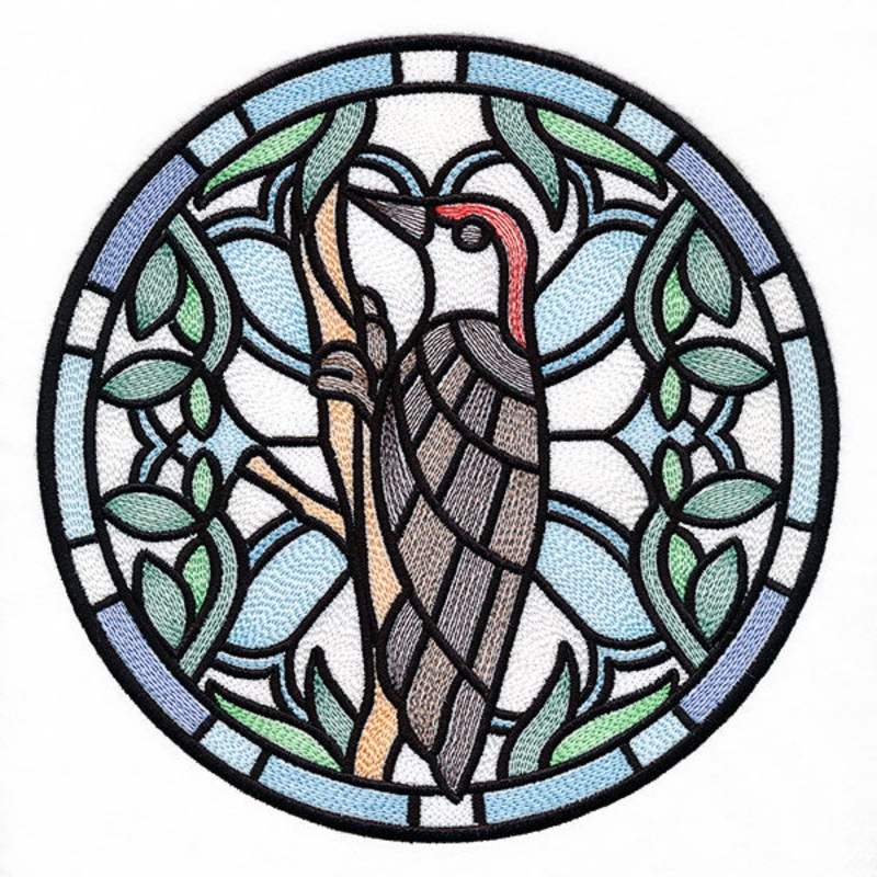 Stained Glass Birds – Red Bellied Woodpecker