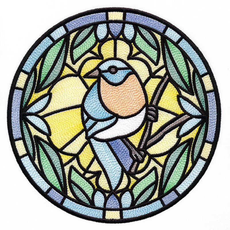 Stained Glass Birds – Western Bluebird