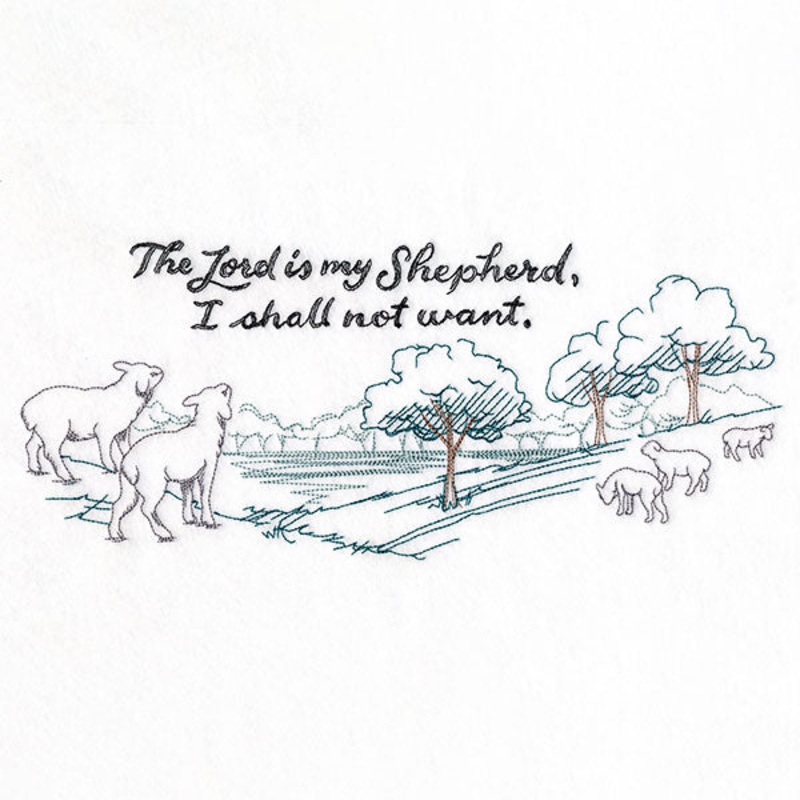 The Lord is my Shepherd|4.95″ x 11.75″ / 125.66mm x 298.42mm|3.96″ x 9.4″ / 100.51mm x 238.72mm|3.28″ x 7.8″ / 83.36mm x 198.08mm|2.88″ x 6.85″ / 73.21mm x 173.95mm|All Sizes