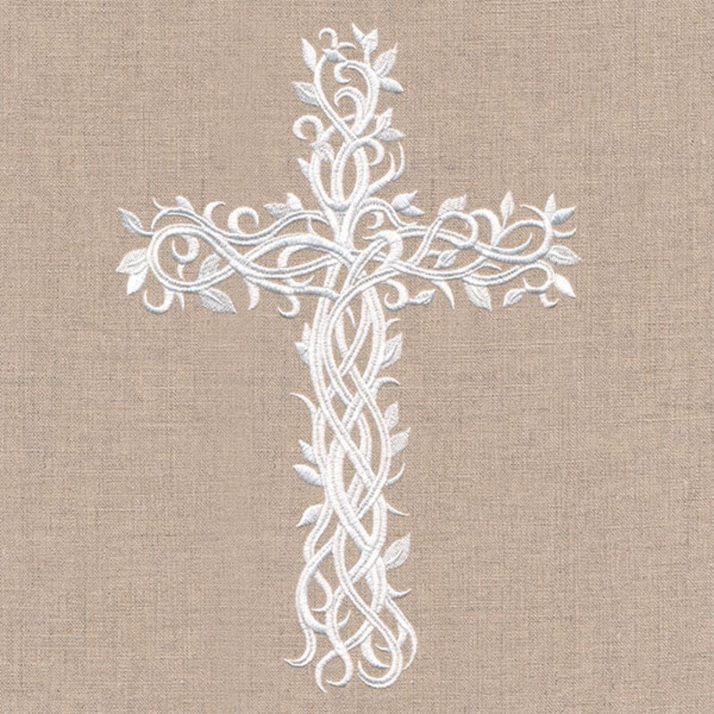 Vines and Branches Cross|9.77″ x 6.85″ / 248.18mm x 173.99mm|7.81″ x 5.48″ / 198.39mm x 139.13mm|6.88″ x 4.82″ / 174.67mm x 122.37mm|3.89″ x 2.72″ / 98.68mm x 69.08mm|All Sizes