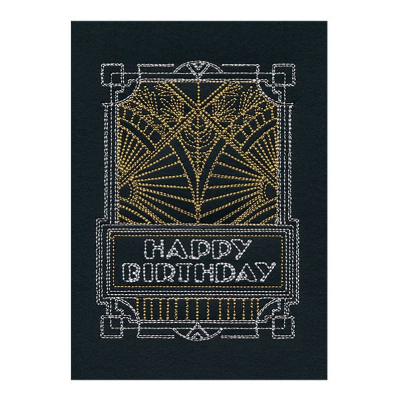 Art Deco Happy Birthday (Cardstock)