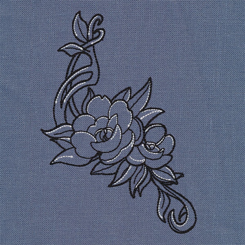 Art Nouveau Flower Spray|5.85″ x 3.99″ / 148.54mm x 101.47mm|4.85″ x 3.31″ / 123.14mm x 84.12mm|3.85″ x 2.63″ / 97.75mm x 66.78mm|All Sizes