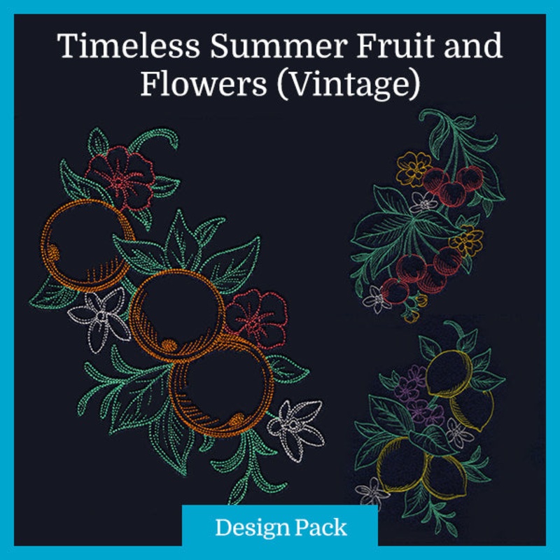 A Timeless Summer Fruit and Flowers (Vintage) Design Pack