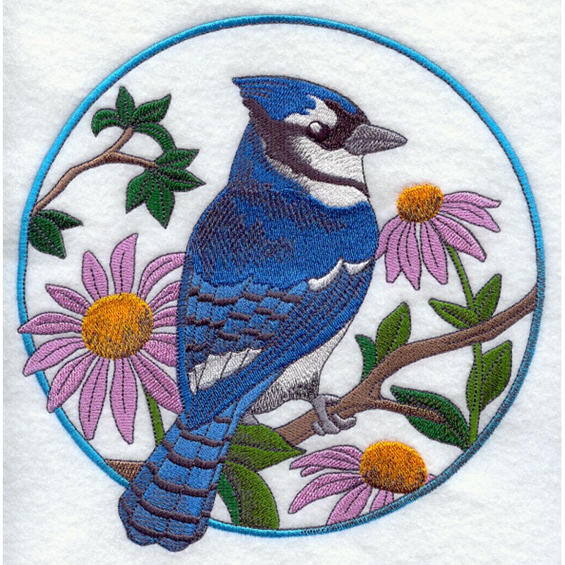 Blue Jay and Purple Coneflower Circle