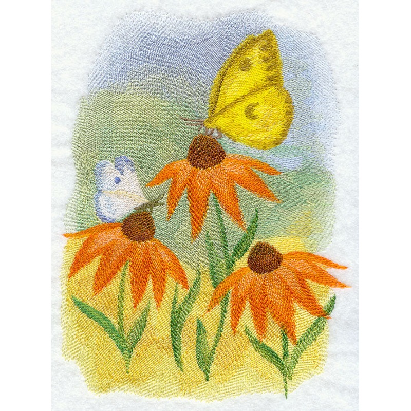 Butterflies and Flowers in Watercolor