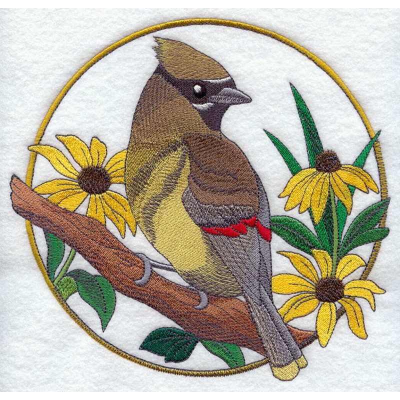 Cedar Waxwing and Black-eyed Susan Circle