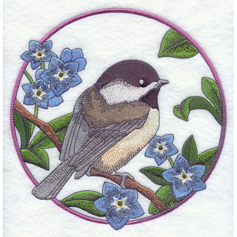 Chickadee and Forget-Me-Not Circle