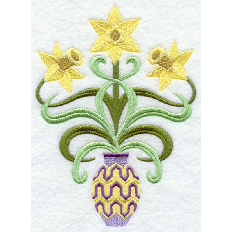 Art Deco Daffodils|8.09″ x 5.86″ / 205.57mm x 148.91mm|6.7″ x 4.85″ / 170.06mm x 123.25mm|3.85″ x 2.81″ / 97.81mm x 71.29mm|All Sizes