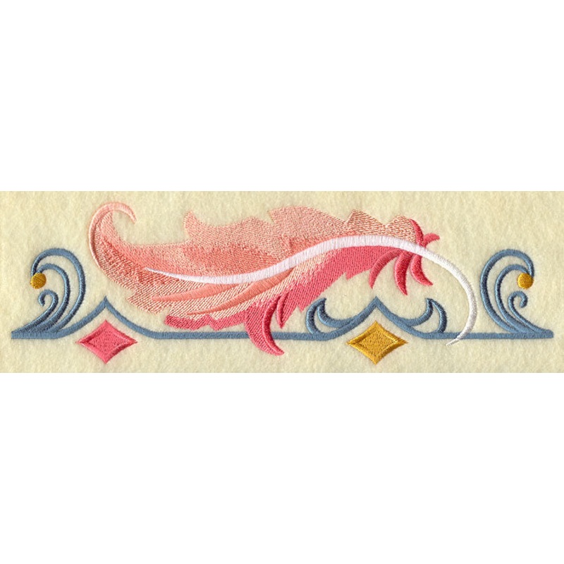 Art Deco Flamingo Feather Border