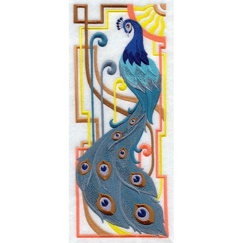 Art Deco Peacock|11.79″ x 4.72″ / 299.42mm x 119.76mm|9.41″ x 3.76″ / 238.89mm x 95.63mm|6.87″ x 2.75″ / 174.38mm x 69.88mm|All Sizes