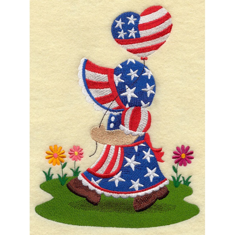 Star-Spangled Sunbonnet Sue|7.83″ x 5.87″ / 199mm x 149.02mm|6.56″ x 4.86″ / 166.58mm x 123.53mm|3.85″ x 2.86″ / 97.81mm x 72.71mm|All Sizes